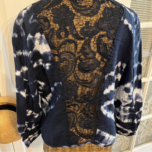 INC International Concept Tie Dye Linen Top , Sz M - Picture 7 of 10